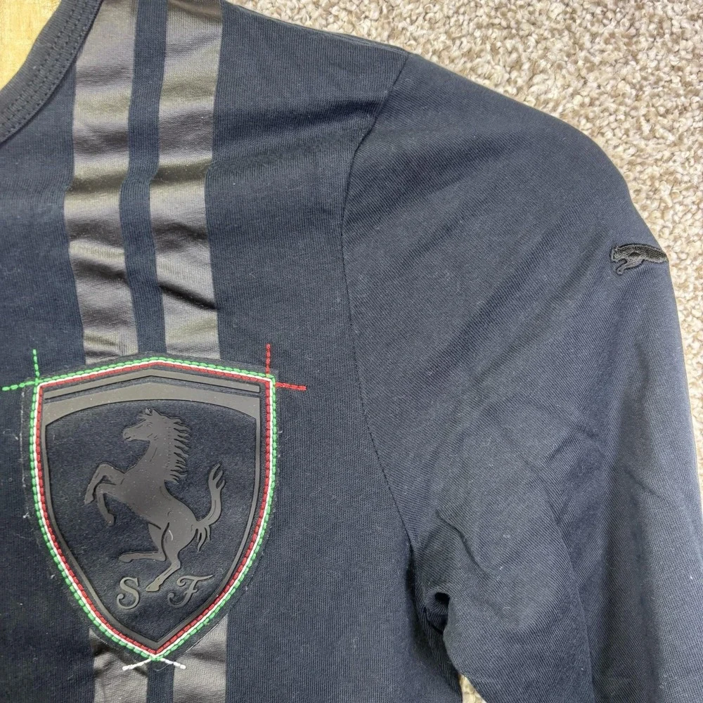 Scuderia Ferrari Shirt Mens Small Black Formula 1 Puma Racing F1 Team Top